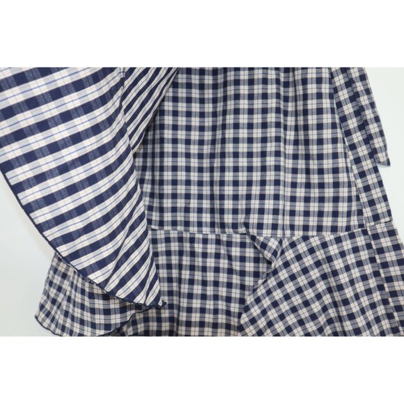 Y2K Vintage Earth Music & Ecology Gingham Wrap Skirt Ruffle Hem Sz M Cottagecore - Picture 9 of 13